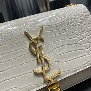 YSL Kate Crocodile White Gold 20x13.5x5.5cm - 4