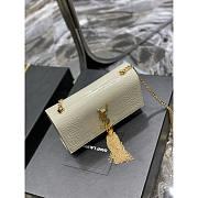 YSL Kate Crocodile White Gold 20x13.5x5.5cm - 3