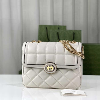 Gucci Deco Small Shoulder Bag White 25x19.5x8cm