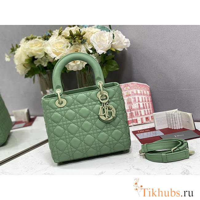 Dior Medium Lady Dior Bag Jade Green 24cm - 1