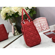 Dior Medium Lady Dior Bag Jade Red 24cm - 4