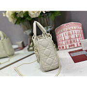 Dior Mini Lady Dior Bag Latte White 17cm - 2