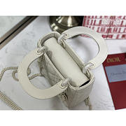 Dior Mini Lady Dior Bag Latte White 17cm - 3