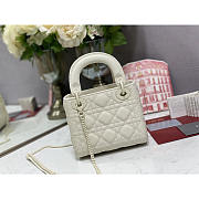 Dior Mini Lady Dior Bag Latte White 17cm - 5