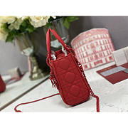 Dior Mini Lady Dior Bag Latte Red 17cm - 4