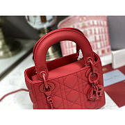 Dior Mini Lady Dior Bag Latte Red 17cm - 3