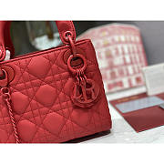 Dior Mini Lady Dior Bag Latte Red 17cm - 2