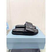 Prada Soft Padded Nappa Leather Slides Black - 6