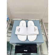 Prada Soft Padded Nappa Leather Slides White - 1