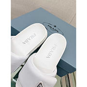 Prada Soft Padded Nappa Leather Slides White - 5