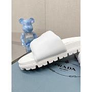 Prada Soft Padded Nappa Leather Slides White - 4