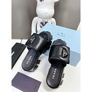 Prada Soft Padded Logo Plaque Platform Sandals Black - 3