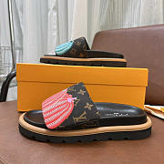 Louis Vuitton Yayoi Kusama Pumpkin Series Slippers Black - 5