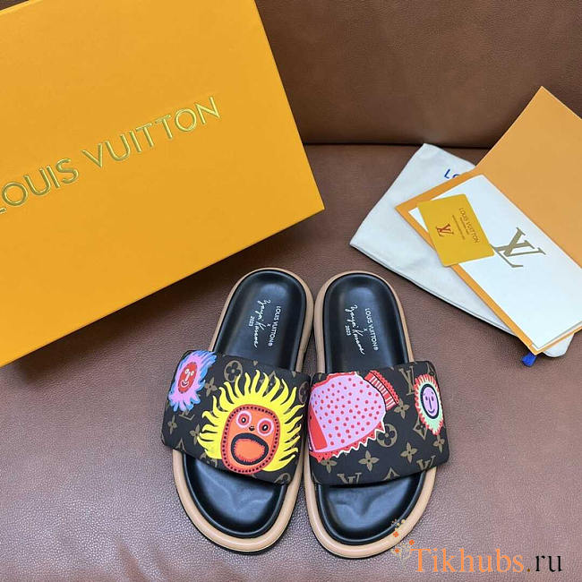 Louis Vuitton Yayoi Kusama Sun Series Slippers Black - 1