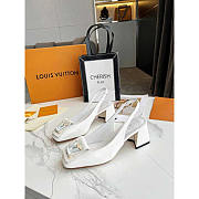 Louis Vuitton LV Leather Block Heels Party White - 2