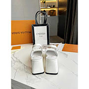 Louis Vuitton LV Leather Block Heels Party White - 4