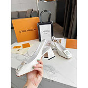 Louis Vuitton LV Leather Block Heels Party White - 3