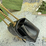 Gucci Marmont Mini Shoulder Bag Matelasse Chevron Black 18x15x8cm - 6