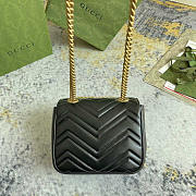 Gucci Marmont Mini Shoulder Bag Matelasse Chevron Black 18x15x8cm - 3