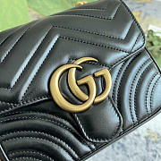 Gucci Marmont Mini Shoulder Bag Matelasse Chevron Black 18x15x8cm - 2