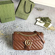 Gucci Marmont Small Matelassé Shoulder Bag Brown 26x15x7cm - 1