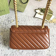 Gucci Marmont Small Matelassé Shoulder Bag Brown 26x15x7cm - 2