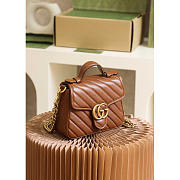 Gucci GG Marmont Mini Top Handle Bag Brown 21x15.5x8cm - 6
