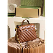 Gucci GG Marmont Mini Top Handle Bag Brown 21x15.5x8cm - 3