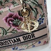 Dior Medium Lady D-lite Natural Multicolor Raffia Petites Fleurs 24 x 20 x 11 cm - 2