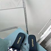 Prada Embroidered Fabric Slides Black Blue - 5