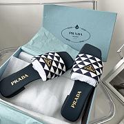 Prada Embroidered Fabric Slides Black Blue - 2