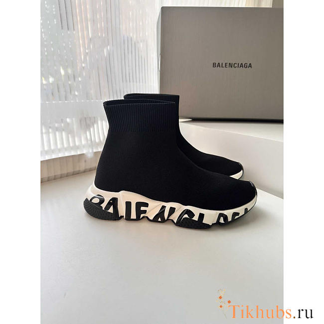 Balenciaga Speed Graffiti Sneaker Black - 1