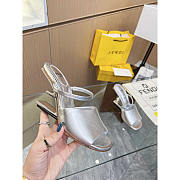 Fendi First Silver Leather High-Heeled Sandals 10cm - 1