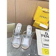 Fendi First Silver Leather High-Heeled Sandals 10cm - 6