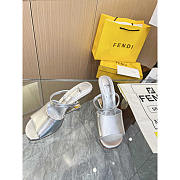 Fendi First Silver Leather High-Heeled Sandals 10cm - 2