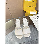 Fendi First White Leather High-Heeled Sandals - 5