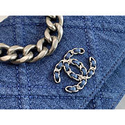 Chanel Denim Blue Quilted Wallet On Chain 19cm - 2