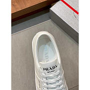 Prada Brushed Leather And Leather Sneakers White - 4