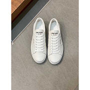 Prada Brushed Leather And Leather Sneakers White - 3