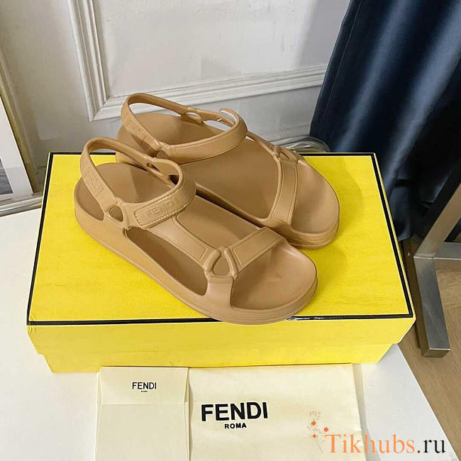 Fendi Hiker Sandal Rubber Brown - 1