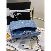 Chanel Mini Flap Bag Denim & Silver-Tone Metal Blue 19cm - 3