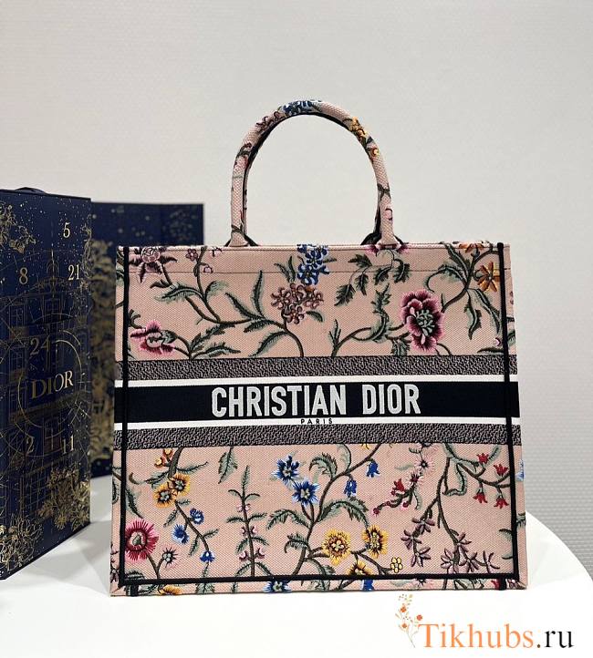 Dior Large Book Tote Natural Multicolor Raffia 42cm - 1