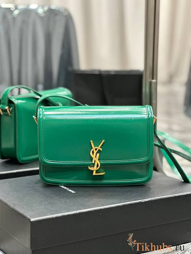 YSL Solferino Medium Gold Green 23x16x6cm - 1