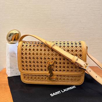 YSL Solferino Medium Canework Tanned Leather 23x16x6cm