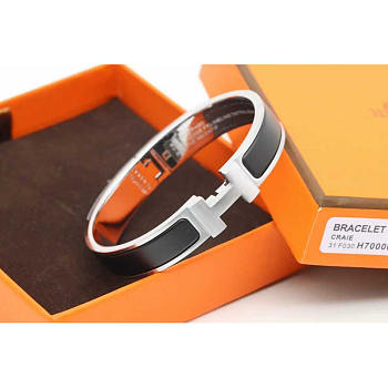 Hermes Clic Clac H Black Brushed Bracelet