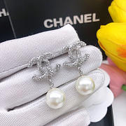 Chanel Crystal Pearl Drop Earrings - 2