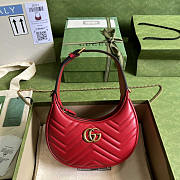 Gucci GG Marmont Half Moon Shoulder Bag Red 21.5x11x5cm - 1