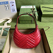 Gucci GG Marmont Half Moon Shoulder Bag Red 21.5x11x5cm - 2