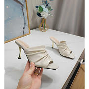 Dior D-Fame Heeled Sandal Pleated Lambskin White 10cm - 1