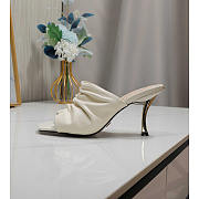 Dior D-Fame Heeled Sandal Pleated Lambskin White 10cm - 4